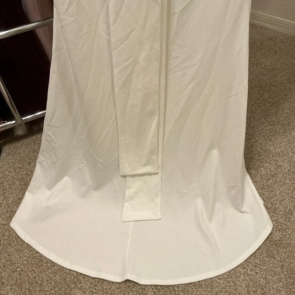 NWT Lulu’s Loving Fate Bow Square Neck Backless Maxi Wedding Dress Extra Large - Picture 8 of 12